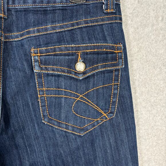INC‎ Denim Jeans Womens 8 Bootcut Boot Leg Pocket Flap Rhinestone Y2K Western - Picture 10 of 13
